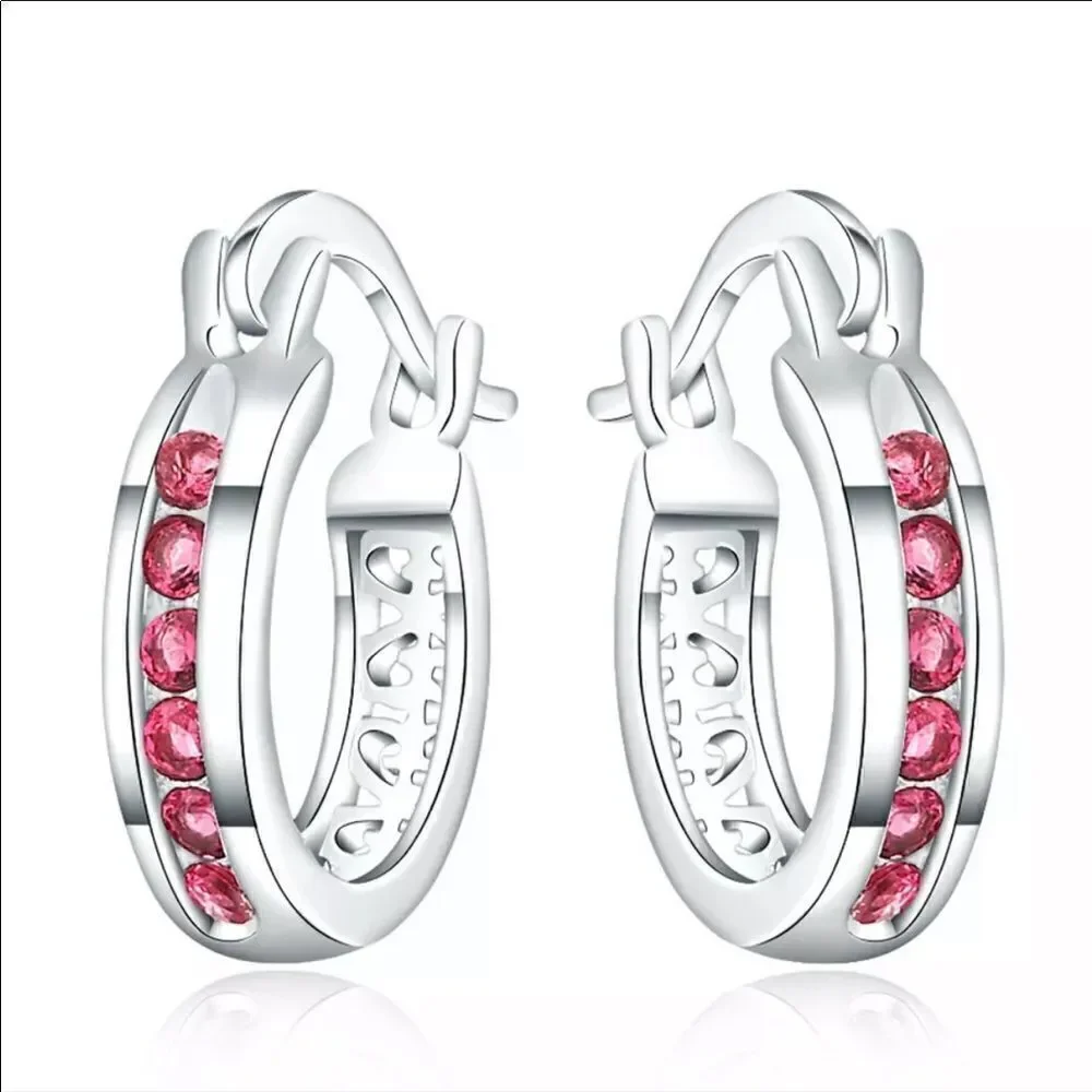 The Prize earrings in red rose noble crystal zircon & sterling Silver
